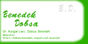 benedek dobsa business card